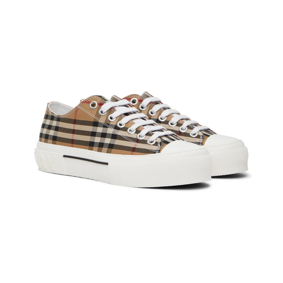 Buy BURBERRY Beige Cotton Check Sneakers | Krewsa South Africa