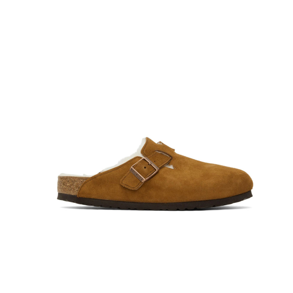 Buy BIRKENSTOCK Tan Shearling Boston Clogs | Krewsa South Africa