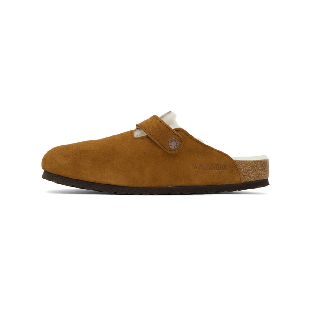 Buy BIRKENSTOCK Tan Shearling Boston Clogs | Krewsa South Africa