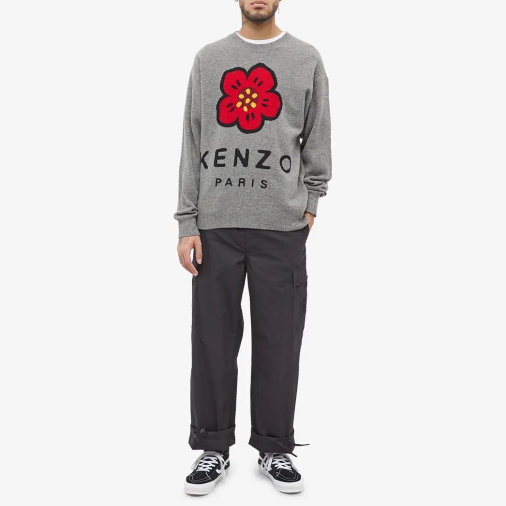 Buy KENZO LOGO INTARSIA CREW KNIT MISTY GREY | Krewsa South Africa
