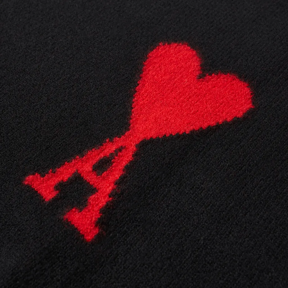 Buy AMI LARGE A HEART CREW KNIT BLACK & RED | Krewsa South Africa