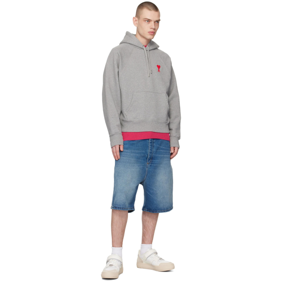 Buy AMI ALEXANDRE MATTIUSSI Gray Ami de Cœur Hoodie | Krewsa South Africa