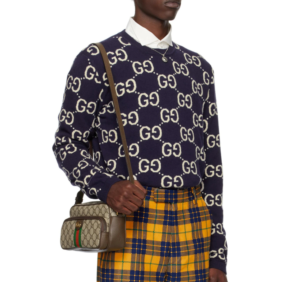 Buy GUCCI Blue Jacquard Sweater | Krewsa South Africa