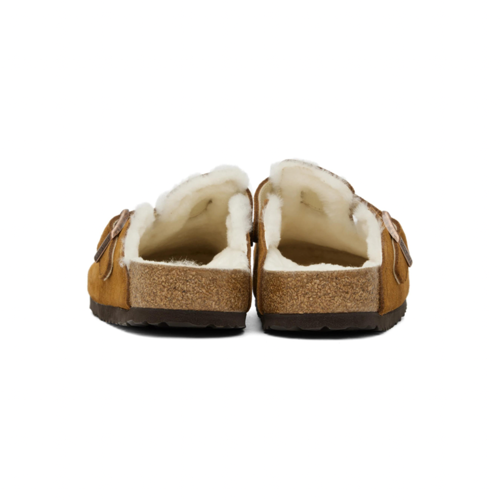 Buy BIRKENSTOCK Tan Shearling Boston Clogs | Krewsa South Africa